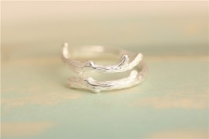 S925 Sterling Silver Ring Finger Ring Opening Branches Ring Female Fashion Stylish Ring