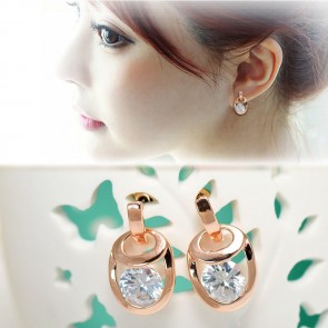 High-grade Zircon Earrings Hypoallergenic Wholesale Color Retention Korean Fashion Rose Gold Butterfly Earrings GS Series