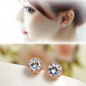  Zircon Hypoallergenic Wholesale Color Retention Korean Fashion Rose Gold Butterfly Earrings