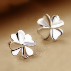 Clover Earrings Sterling Silver Earrings Korean Fashion Silver Jewelry Hypoallergenic Earrings