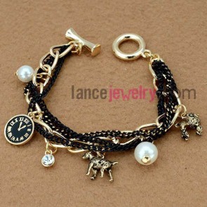 Popular black alloy chain decoration bracelet