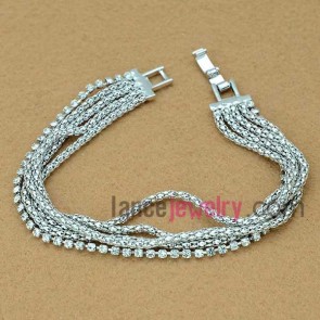 Glittering rhinestone chain link bracelet