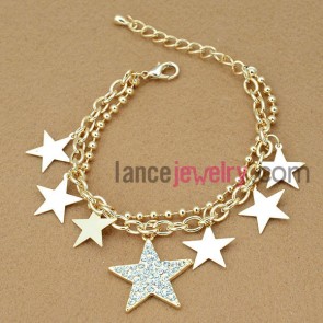 Classical stars decoration chain link bracelet