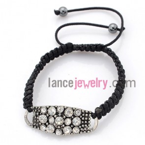 Fashion bracelet with rhinestone beads,magnetic stone and alloy parts.