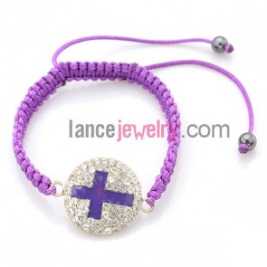 Romantic violet rolor weaving bracelet with nice alloy parts