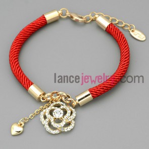Fashion flower model chain link bracelet