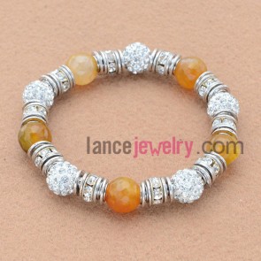 Nice rhinetsone decorated bead bracelet.