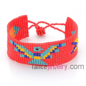 Fashion mix color plastic beading bracelet