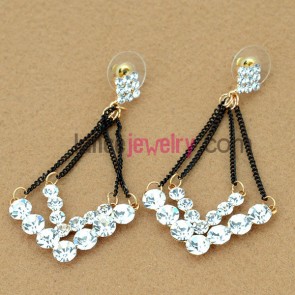 Sweet series earrings decorated with shinning rhinstone