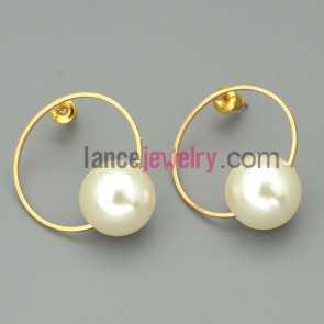 Fashion imitation pearl ornate drop earrings