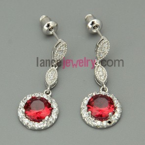 Delicate zirconia beads decorated drop earrings
