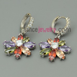 Multicolor pendant decoration drop earrings
