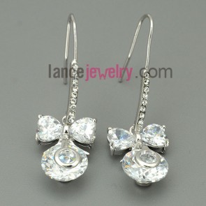 Nice zirconia beads decorated drop earrings