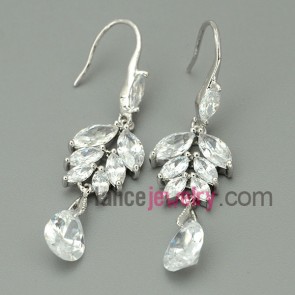 Delicate zirconia pendants decoration drop earrings