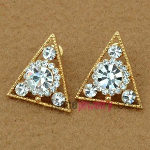 Fancy crystal decoration stud earrings