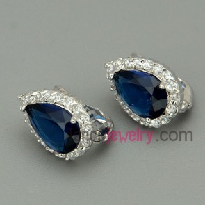 Fashion color zirconia decorated stud earrings