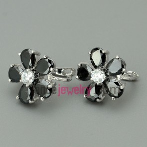 Classic dark color decorated stud earrings