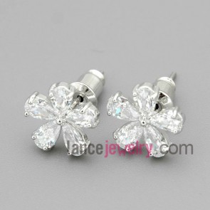 Sparkling flower studded earrings