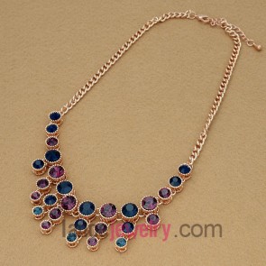 Colorful series chain necklace with pearls
