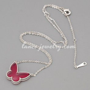 Gorgeous necklace with metal chain &  butterfly pendant decorated