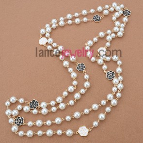 Topsale Sweater Chain Necklace with Alloy Fingings