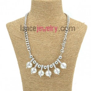Ni8ce plastic imitation pearl beads pendant sweater chain