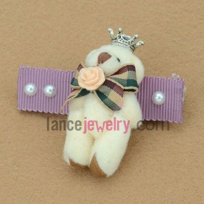 Lovely bear design with crown decoration hair holder