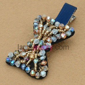 Unique ccb beads bow tie style hair clip