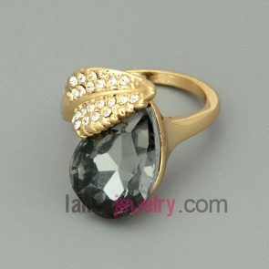Delicate alloy rings with crystal and rhinestone