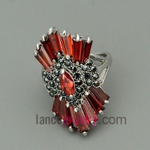 Nice red color zirconia decoration alloy rings