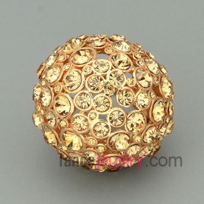 Fashion golden color zirconia decorated alloy rings 