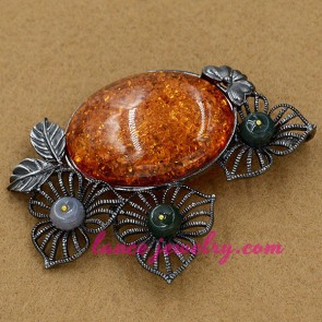 Nice brooch with resin beads decoration