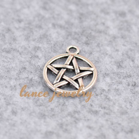Direct wholesale five pointed star zinc alloy pendant 