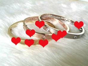 Japan and South Korea Female Fashion Titanium Steel LOVE Eternity Ring 18K Rose Gold Bangle Bracelet Female ModelsJewelry