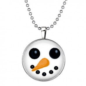 Cute Snowman Necklace Christmas Luminous Gemstone Necklace