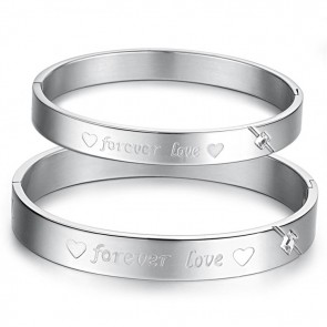 Factory Direct Wholesale Korean Style New Fashion Bracelet Forever Love Titanium Lovers' Bracelet