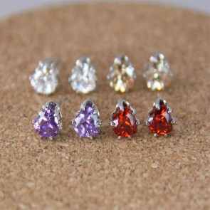 New Style High Level Fashionable Micro Pave Zircon Heart-shaped Hypoallergenic Earrings