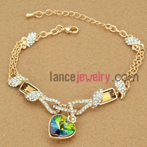 Colorful crystal decorated bracelet