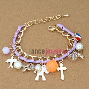 Fashion pony decoration chain link bracelet