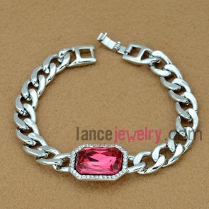 Fashion ring bracelet decorated with red crystal
