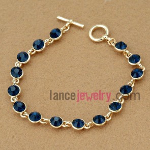 Retro crystal beads decoration chain link bracelet