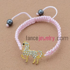 Lovely horse decoration weaving bracelet
