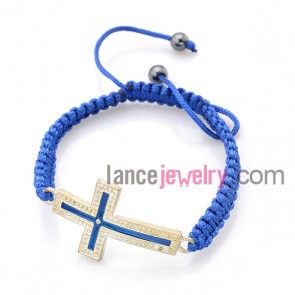 Holy cross decotation weaving bracelet