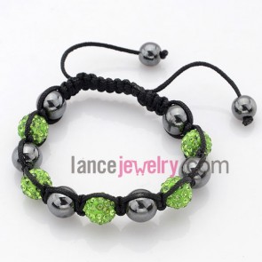 Classic magnetic stone and rhinestone beads decorated bracelet
