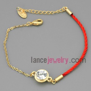 Tiny rhinestone chain link bracelet