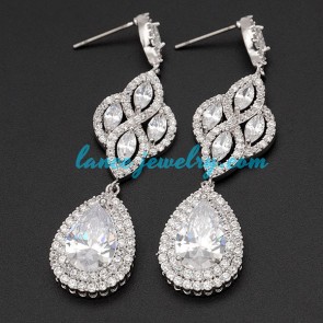 Unique earrings decorated with cubic zirconia pendants