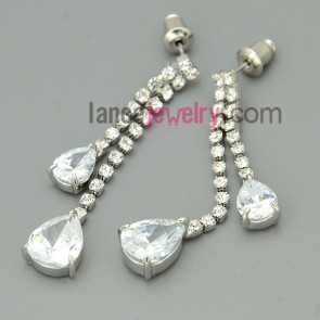 Trendy crystal & rhinestone drop earrings