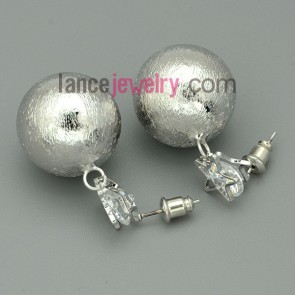 Large size ccb and drystal beads decorated drop earrings