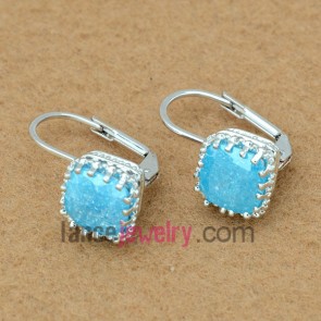 Elegant blue color zirconia decorated earrings