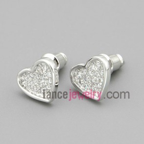 Love heart studded earrings